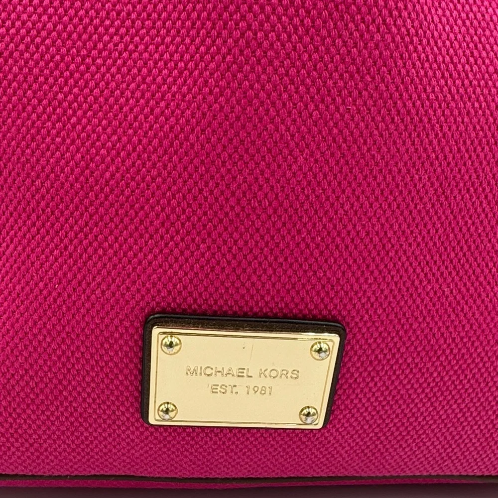Michael Kors Fuchsia Tote with Cream Handles